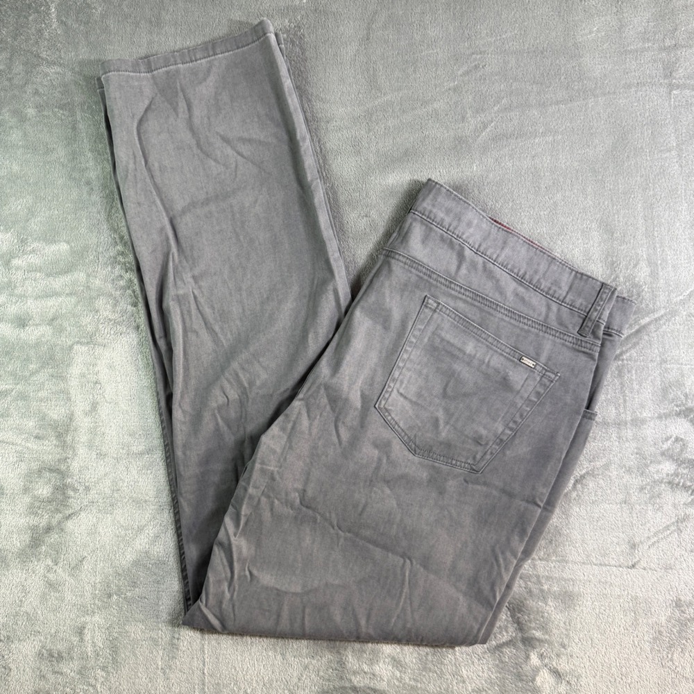 Johnnie-O Mens Gray 5-Pocket Straight Leg Cotton Stretch Twill Pants 40x34